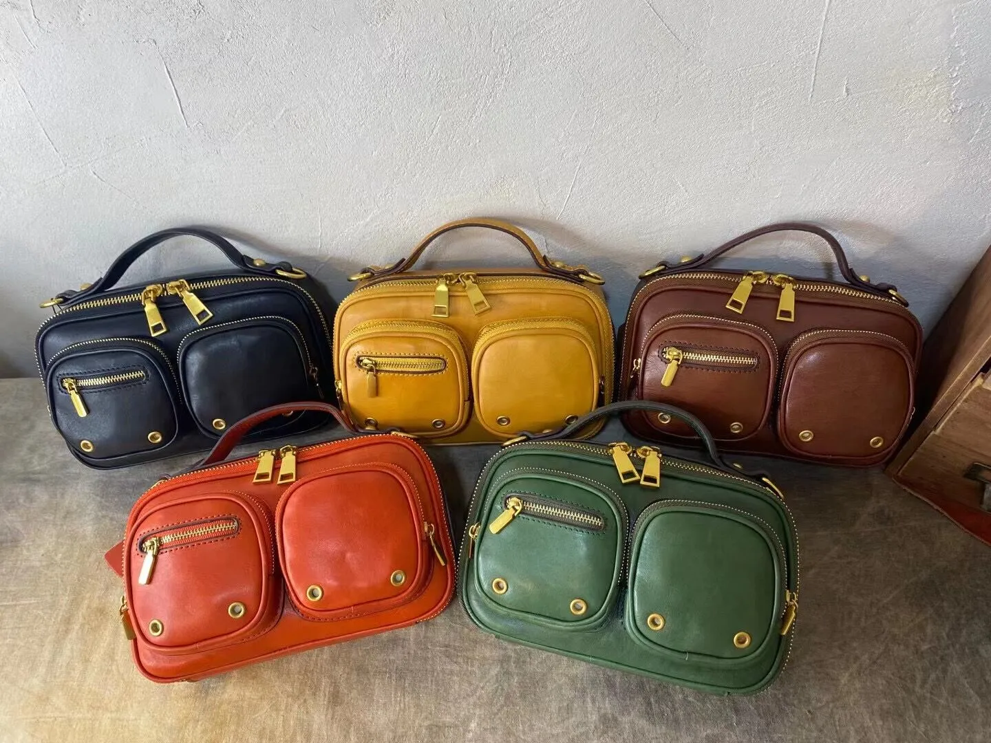 Womens Vintage Leather Side Bag Purse Cross Shoulder Bag